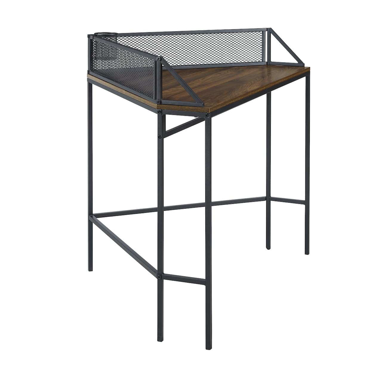 Walker Edison 42" Dark Walnut Industrial Corner Desk
